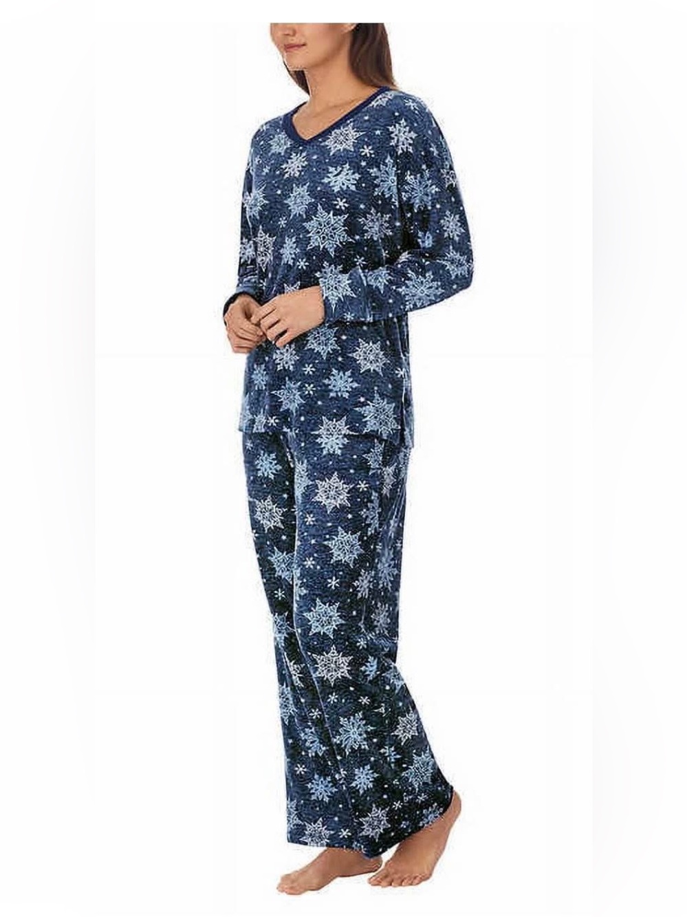 Nautica Navy and White Snowflake 2PC Women's Sleepwear Set